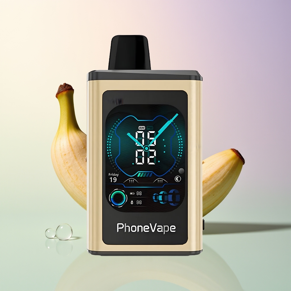 JNR PhoneVape 30000 Puffs Banana Ice Rechargeable Turbo Adjustable Airflow App Controlled