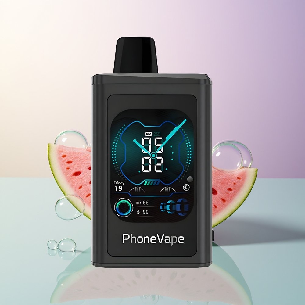JNR PhoneVape 30000 Puffs Blueberry Watermelon Rechargeable Turbo Adjustable Airflow App Control Full Display