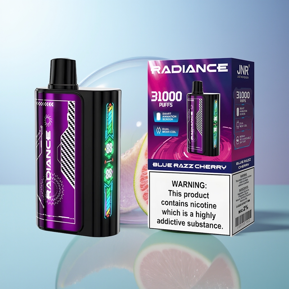 JNR Radiance 31000 Puffs Blue Razz Cherry Dual Mesh Rechargeable