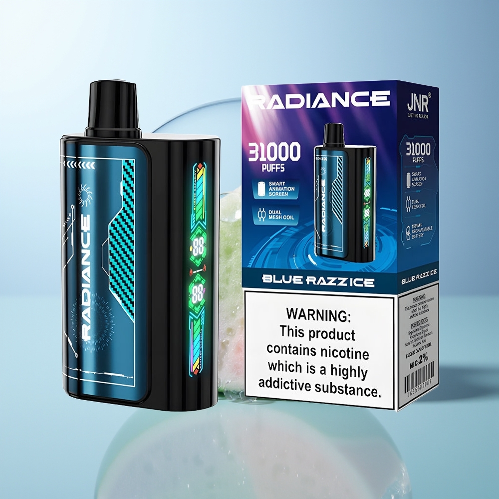 JNR Radiance 31000 Puffs Blue Razz Ice 28ml Dual Mesh 950mAh