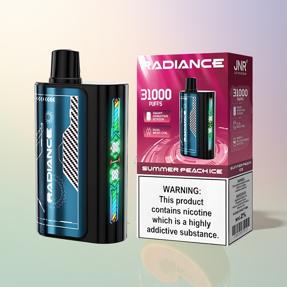 JNR Radiance 31000 Summer Peach Ice Rechargeable Dual Mesh 28ml 2