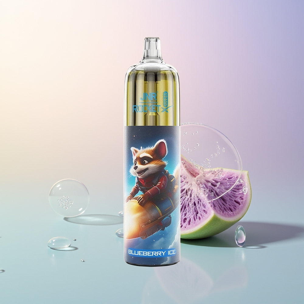 JNR Rocket-X 12400 Puffs Blueberry Ice Adjustable Airflow RGB 12ohm Mesh 850mAh 25ml Type-C 0/2/5