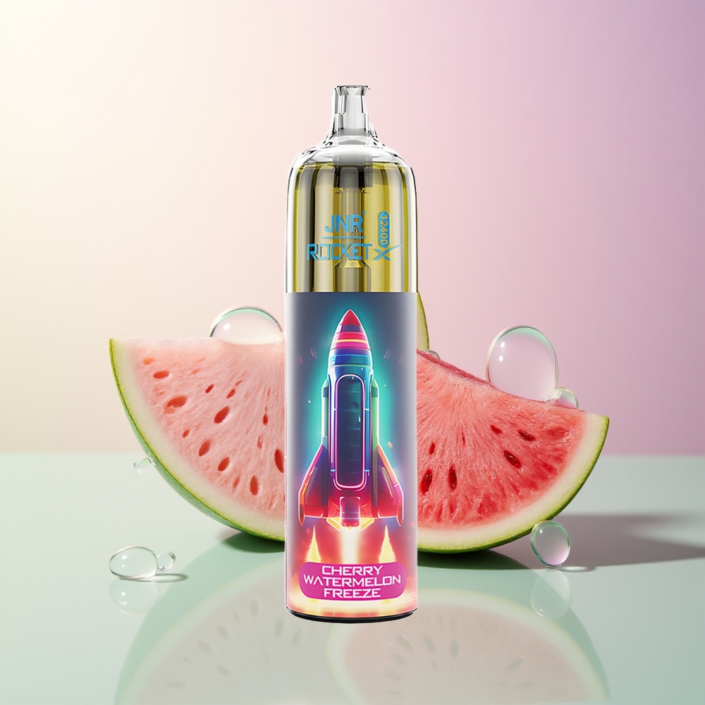 JNR Rocket-X 12400 Puffs Cherry Watermelon Adjustable Airflow RGB 12ohm Mesh 850mAh Type-C