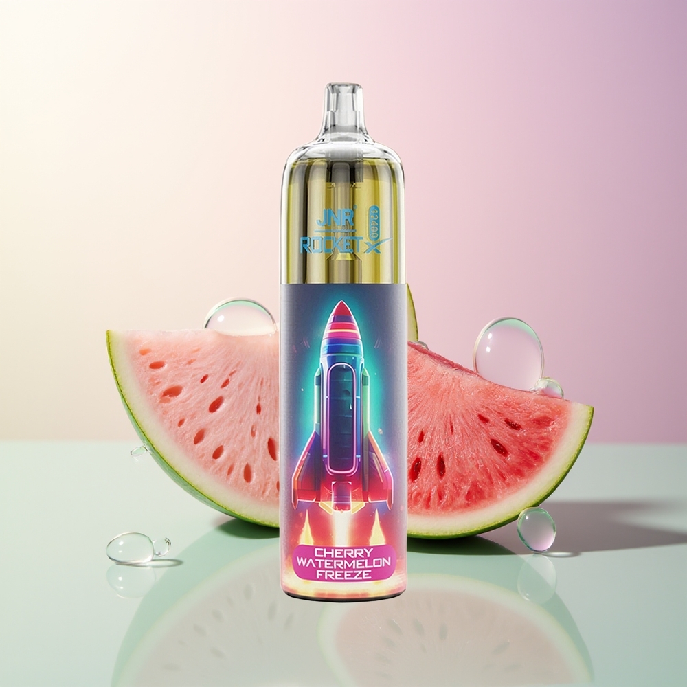 JNR Rocket-X 12400 Puffs Cherry Watermelon Adjustable Airflow RGB 12ohm Mesh 850mAh Type-C