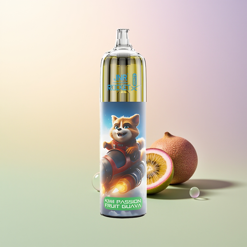 JNR Rocket-X 12400 Puffs Kiwi Passion Guava Disposable Vape with Adjustable Airflow RGB Lights 12ohm Mesh Coil 850mAh Type-C Quick Charge