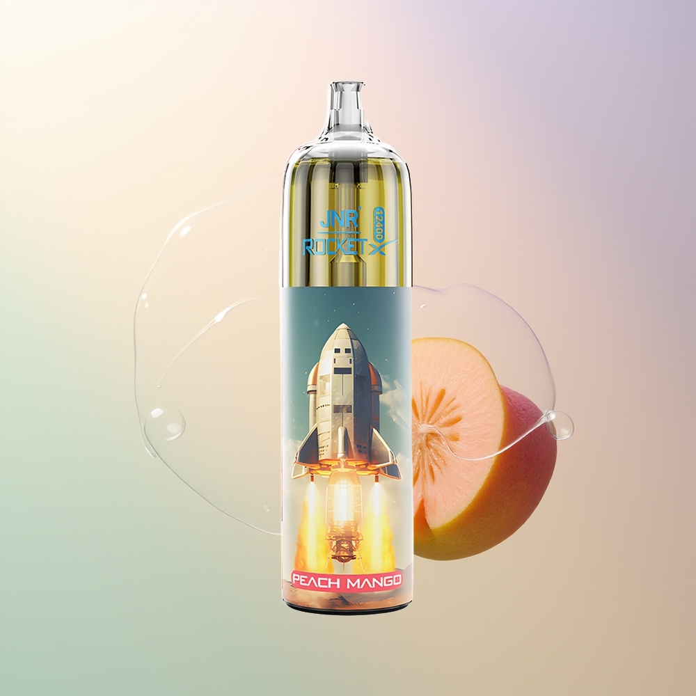 JNR Rocket-X 12400 Puffs Peach Mango Adjustable Airflow RGB 12ohm Mesh 850mAh 25ml Type-C