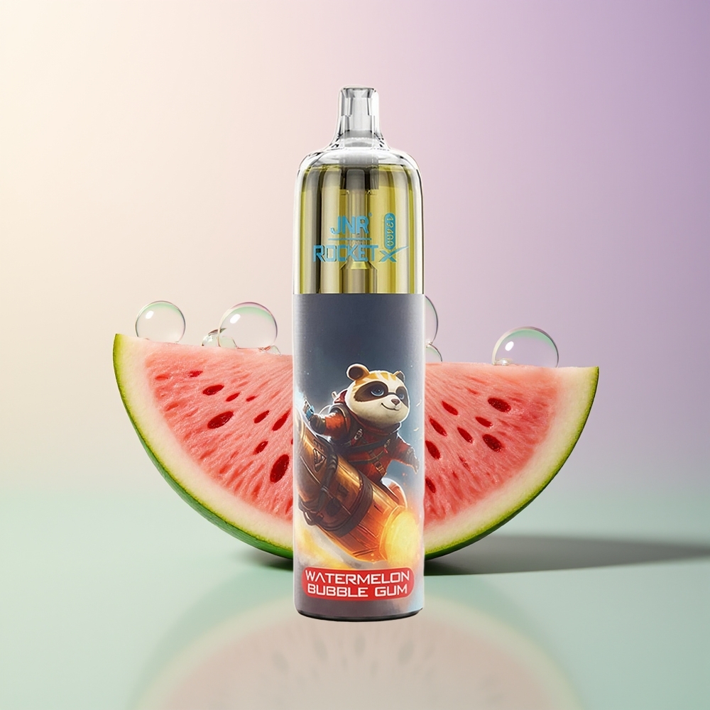 JNR Rocket-X 12400 Puffs Watermelon Bubble Gum Disposable Vape Adjustable Airflow RGB 12ohm Mesh 850mAh Type-C 25ml 025