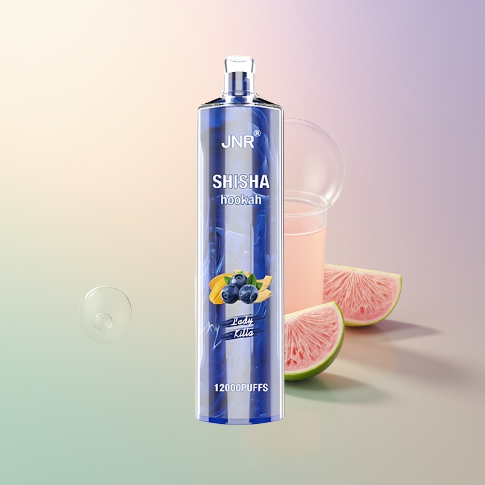 JNR Shisha Hookah 12000 Puffs Disposable Vape Lady Killa 750mAh 24ml 06 Ohm Mesh Coil Type-C Fast Charging