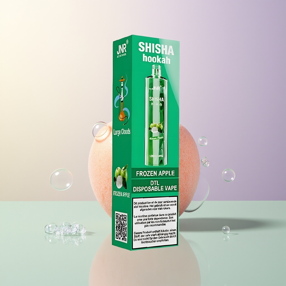 JNR Shisha Hookah 12000 Puffs Frozen Apple 750mAh Type-C Fast Charging 24ml 06 Ohm Mesh Coil