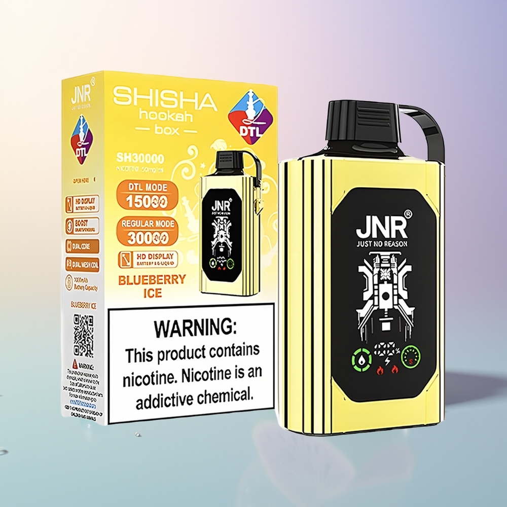 JNR Shisha Hookah Box 20500 Puffs Blueberry Ice HD Display 1000mAh 25ml Dual Mesh Coil Type-C Quick Charge 025