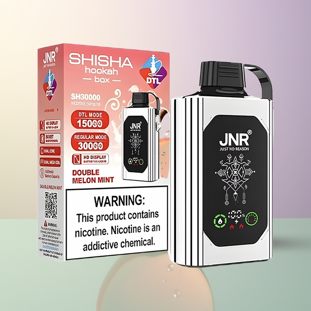 JNR Shisha Hookah Box 20500 Puffs Double Apple HD Display 1000mAh 25ml Dual Mesh Dual Core Type-C 0/2/5