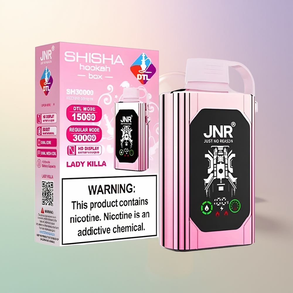 JNR Shisha Hookah Box 20500 Puffs Lady Killa HD Display 1000mAh 25ml Dual Mesh Coil Type-C 025