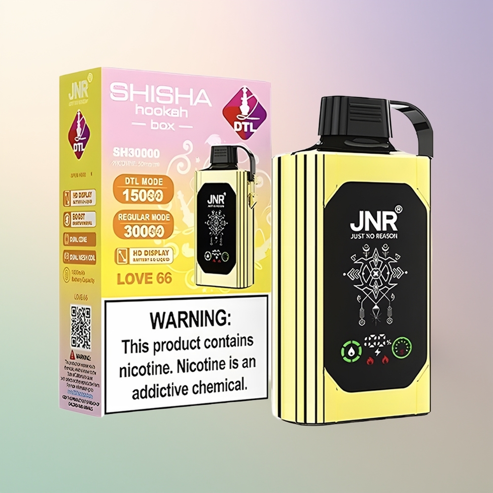 JNR Shisha Hookah Box 20500 Puffs Love 66 HD Display 1000mAh 25ml Dual Mesh Coil Type-C 0/2/5