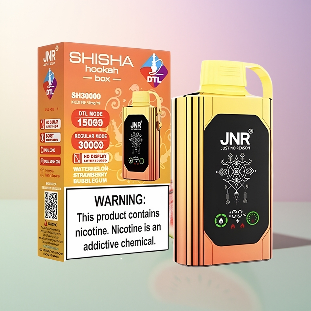 JNR Shisha Hookah Box 20500 Puffs Watermelon Strawberry Bubblegum HD Display 1000mAh 25ml Dual Mesh Coil Type-C Quick Charge 025