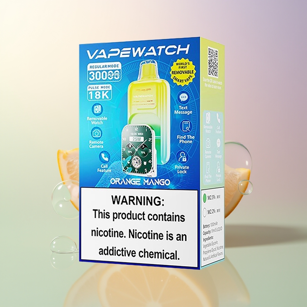 JNR VapeWatch 30000 Puffs Dual Mesh 19mL 1000mAh Type-C Orange Mango