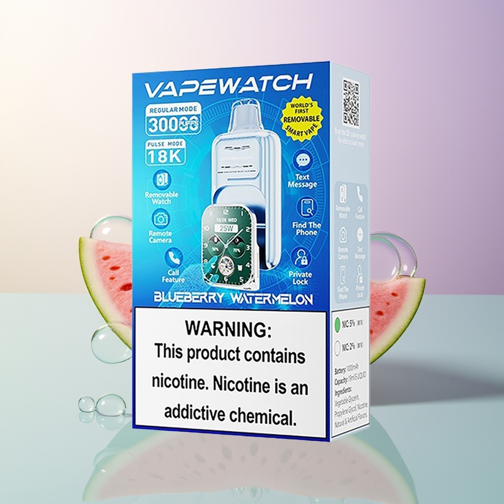 JNR VapeWatch 30000 Puffs Dual Mesh Blueberry Watermelon 19mL 5 Type-C