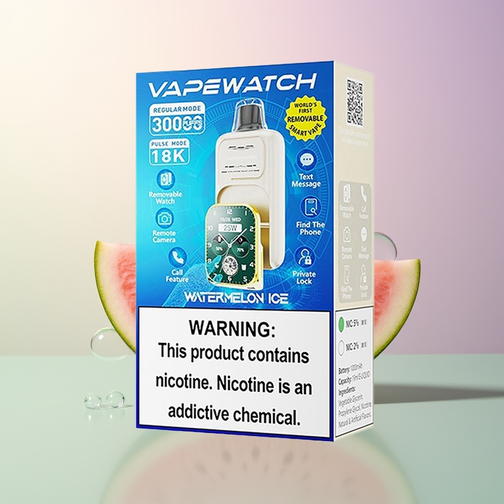 JNR VapeWatch 30000 Puffs Watermelon Ice Dual Mesh 19mL 5 Type-C 1000mAh