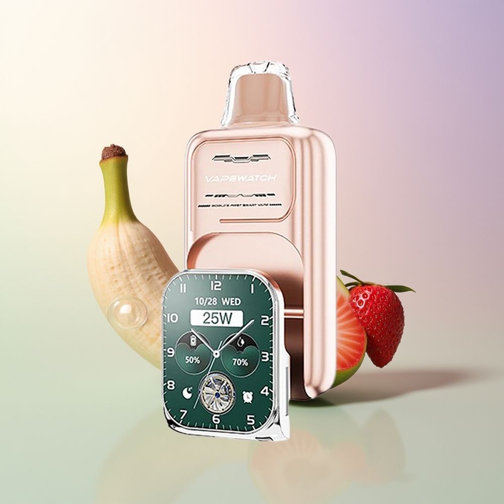 JNR VapeWatch 30000 Strawberry Banana Dual Mesh Type-C 1000mAh 19mL 5