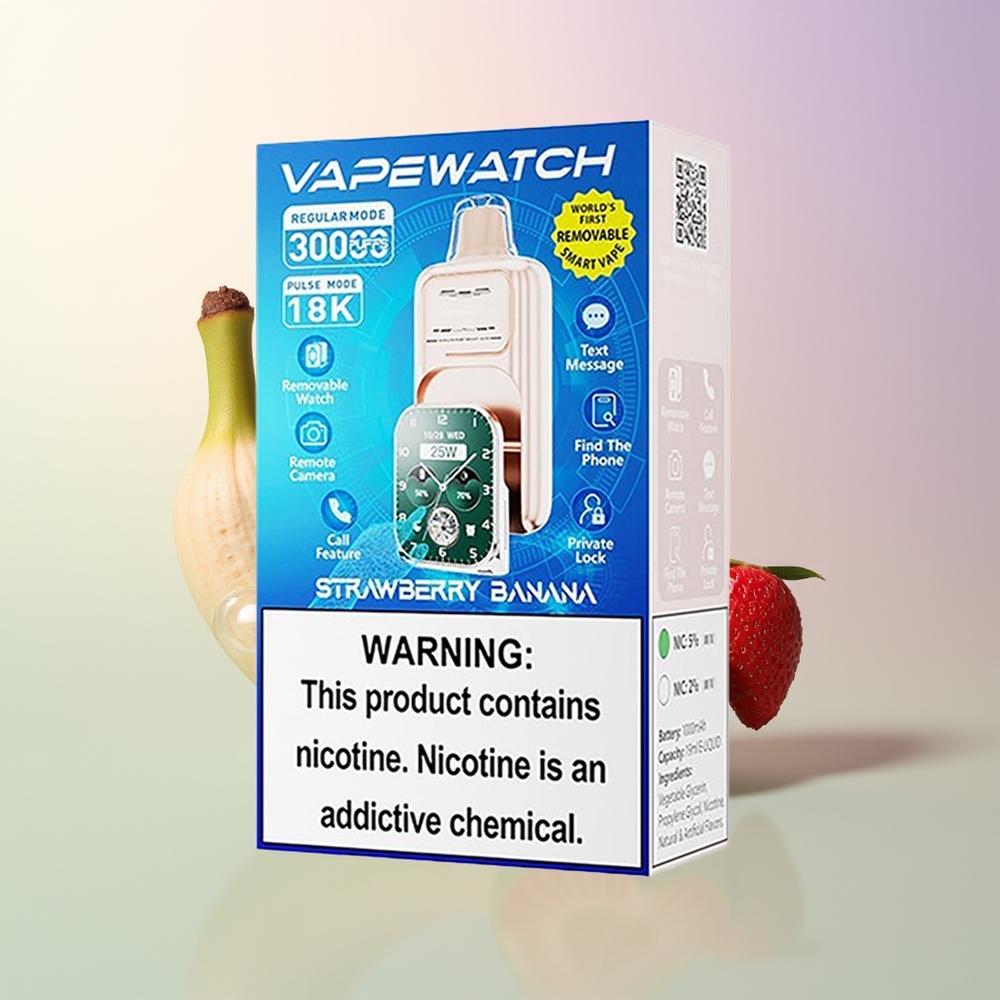 JNR VapeWatch 30000 Strawberry Banana Dual Mesh Type-C 1000mAh 19mL 5