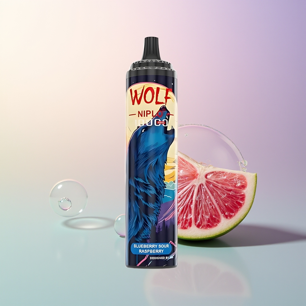 JNR Wolf Niplo 10000 Puffs Blueberry Sour Raspberry Mesh 10 Ohm 650mAh 20ml Type-C