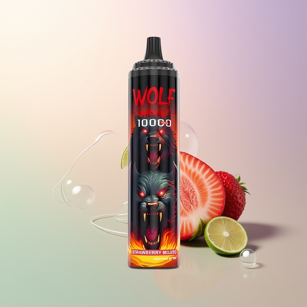 JNR Wolf Niplo 10000 Puffs Strawberry Mojito Mesh 10 Ohm Type-C 650mAh 20ml 0/2/5