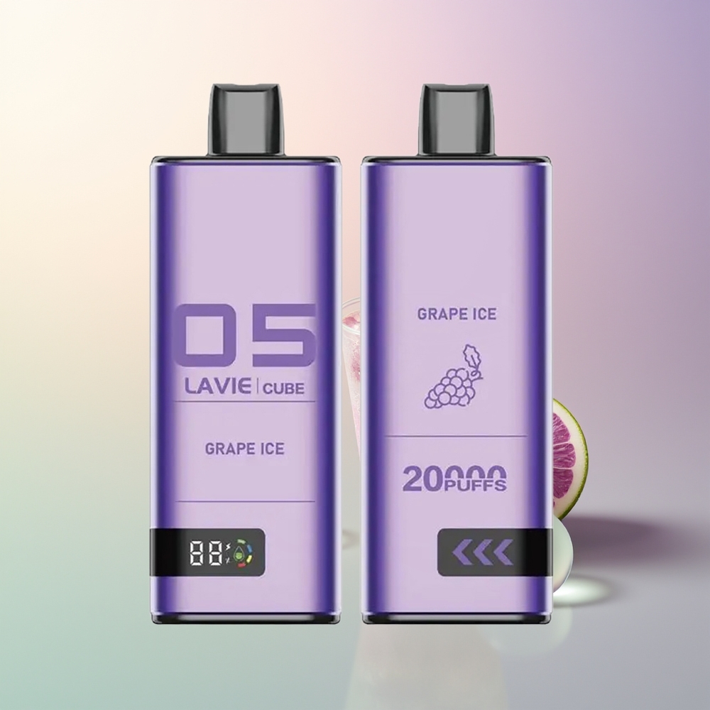 LAVIE Cube 20000 Puffs Grape Ice Disposable Vape 28mL 5 Salt Nicotine Type C