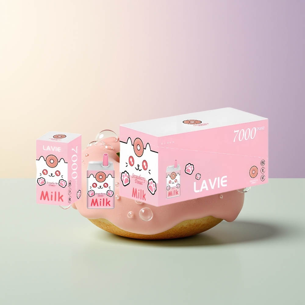LAVIE Milk 7000 Puffs Strawberry Donut Rechargeable Type C 16ML 5