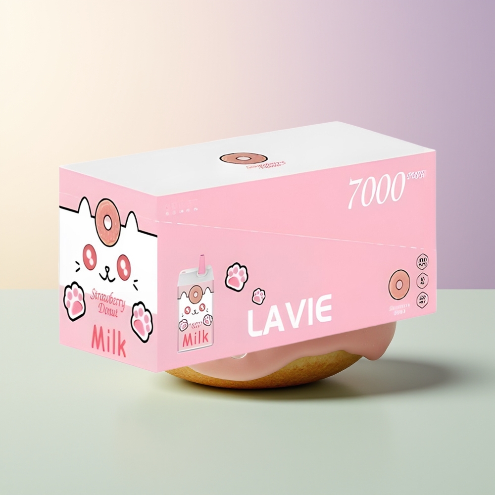 LAVIE Milk 7000 Puffs Strawberry Donut Rechargeable Type C 16ML 5