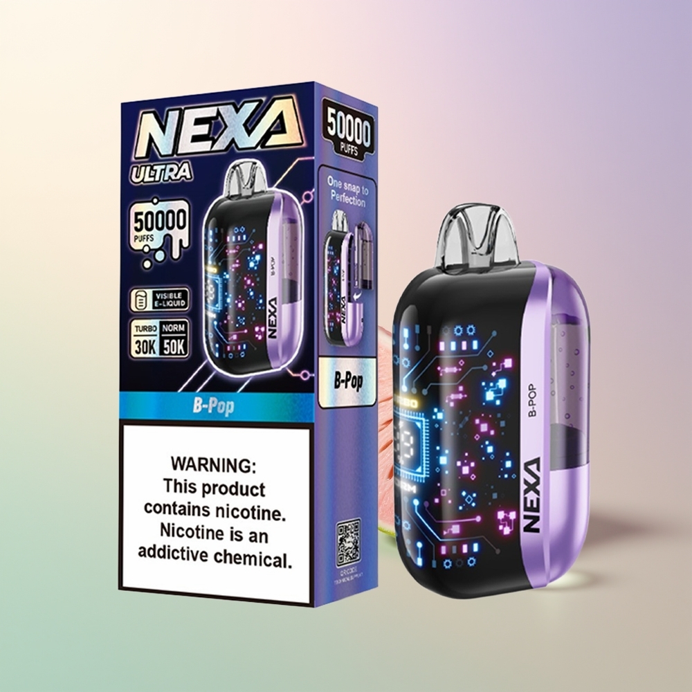 NEXA Ultra 50000 Puffs B-Pop 20ml 800mah 5 Dual Mesh 09ohm 3D Curved Screen Type-C