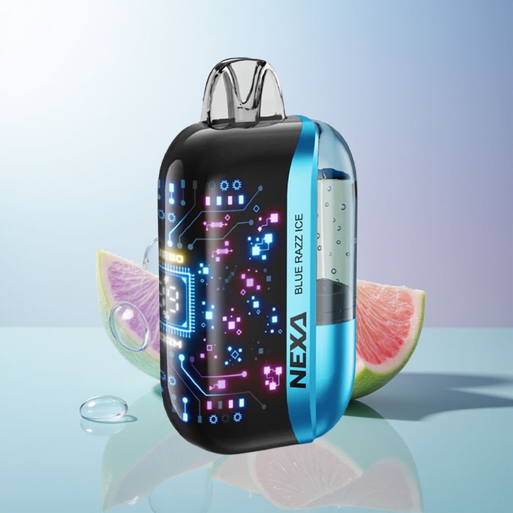 NEXA Ultra 50000 Puffs Blue Razz Ice Disposable Vape 20ml 800mah 5 09ohm Dual Mesh 3D Curved Screen Type-C