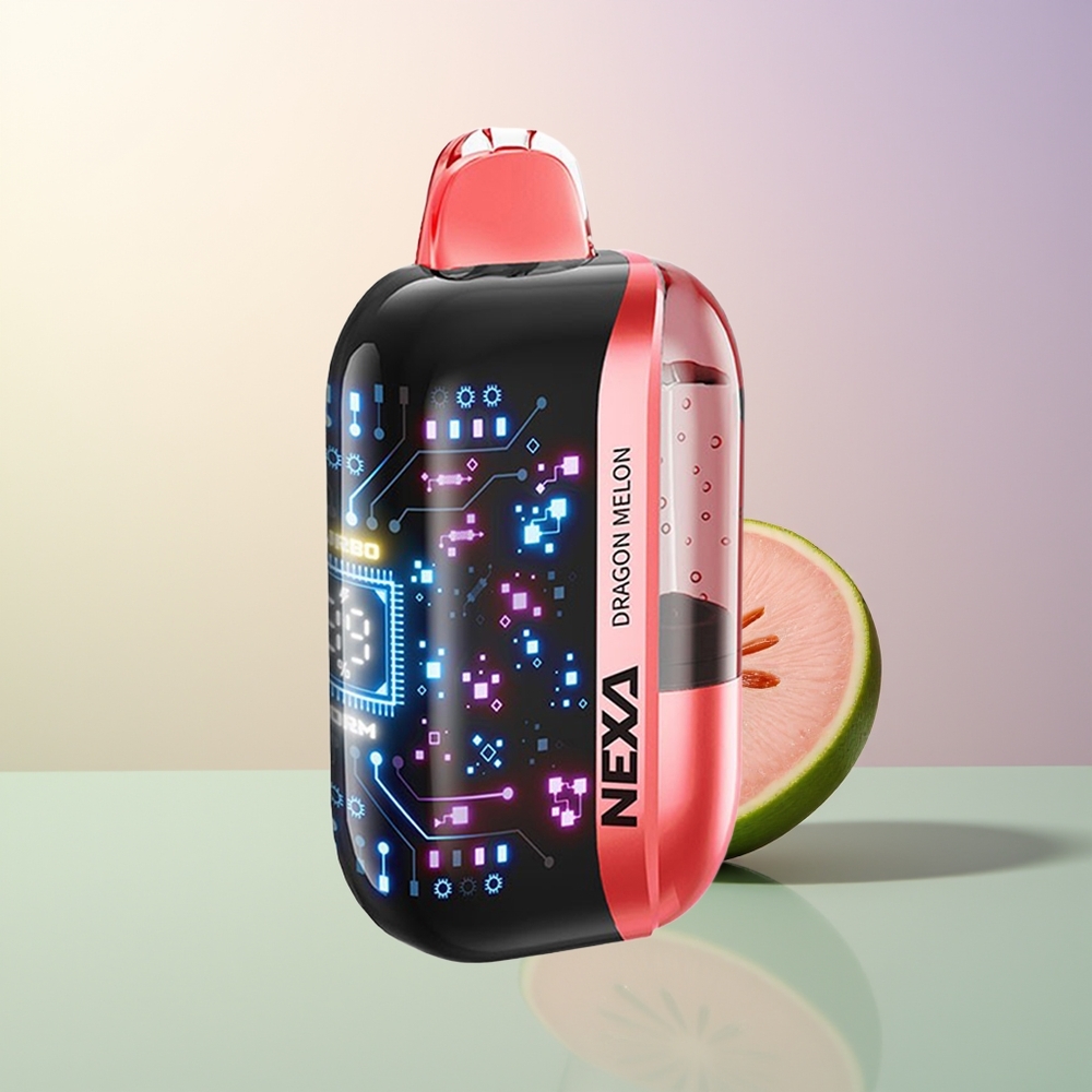 NEXA Ultra 50000 Puffs Dragon Melon 20ml 800mah 5 09ohm Dual Mesh 3D Curved Screen Type-C