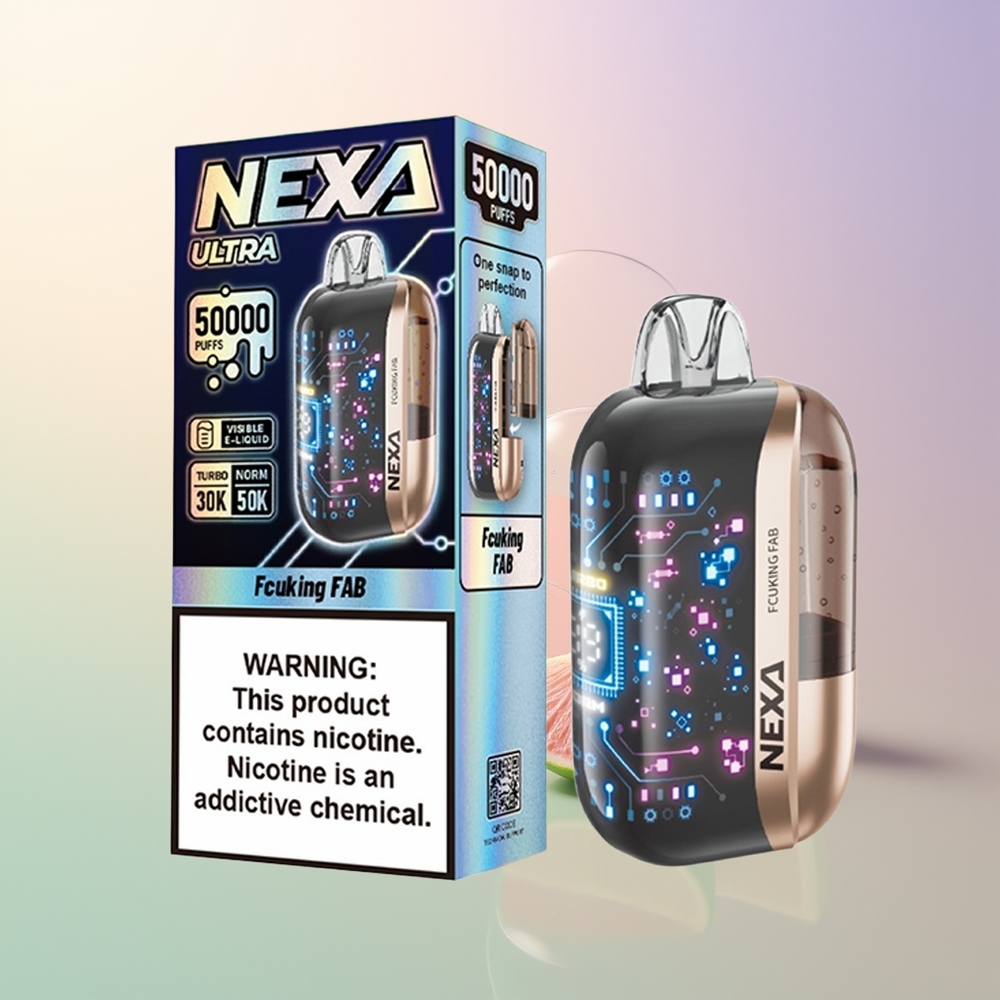 NEXA Ultra 50000 Puffs Fcuking Fab 20ml 800mAh 5 09ohm Dual Mesh 3D Curved Screen Type-C