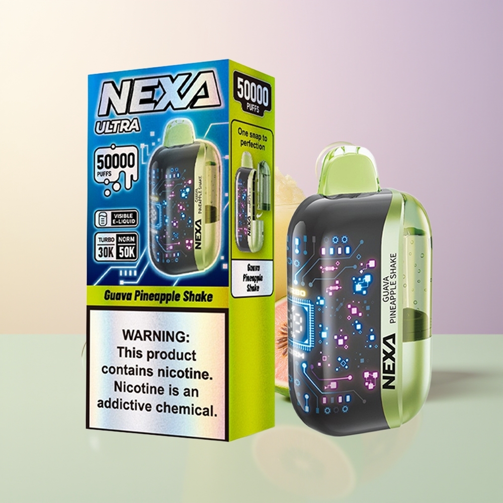 NEXA Ultra 50000 Puffs Guava Pineapple Shake 20ml 800mAh 5 09ohm Dual Mesh 3D Curved Screen Type-C