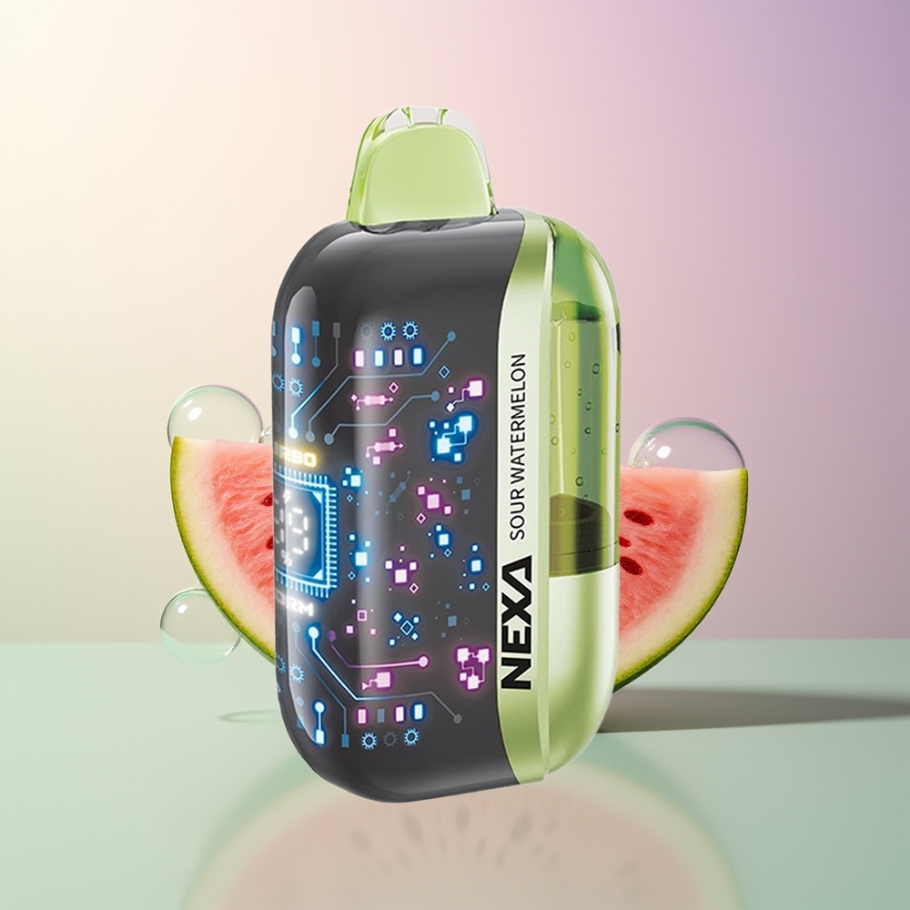 NEXA Ultra 50000 Puffs Sour Watermelon 20ml 800mAh 5 Type-C 3D Curved Screen 09ohm Dual Mesh
