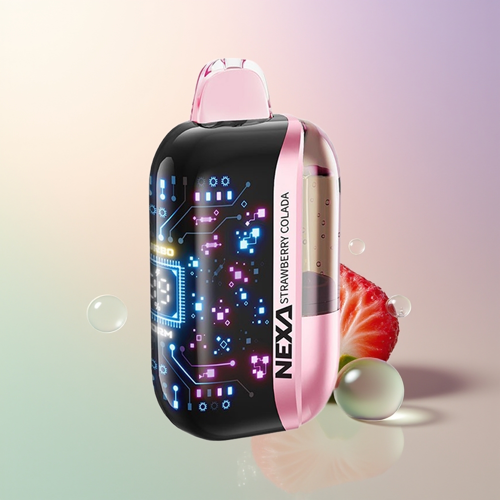 NEXA Ultra 50000 Puffs Strawberry Colada 20ml 800mah 5 09ohm Dual Mesh 3d Curved Screen Type-c