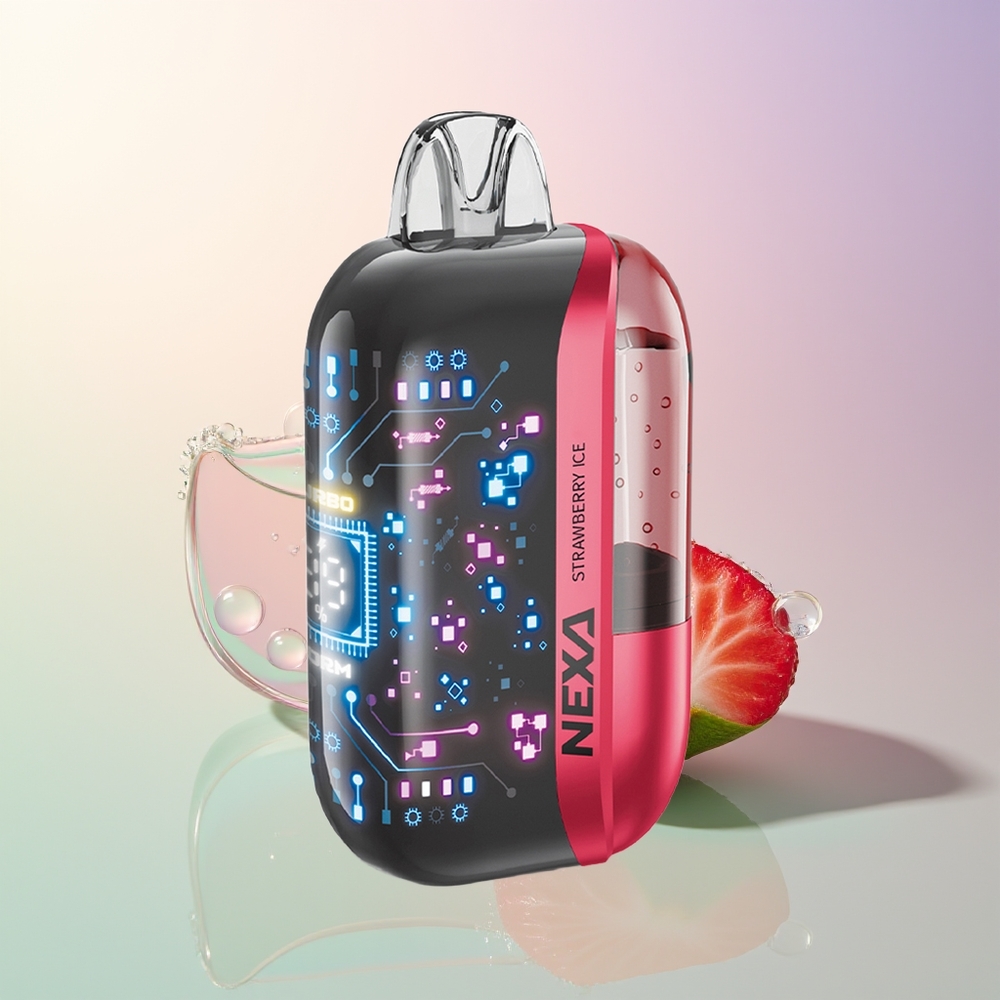 NEXA Ultra 50000 Puffs Strawberry Ice 20ml 800mAh 5 Dual Mesh 09ohm Type-C 3D Screen