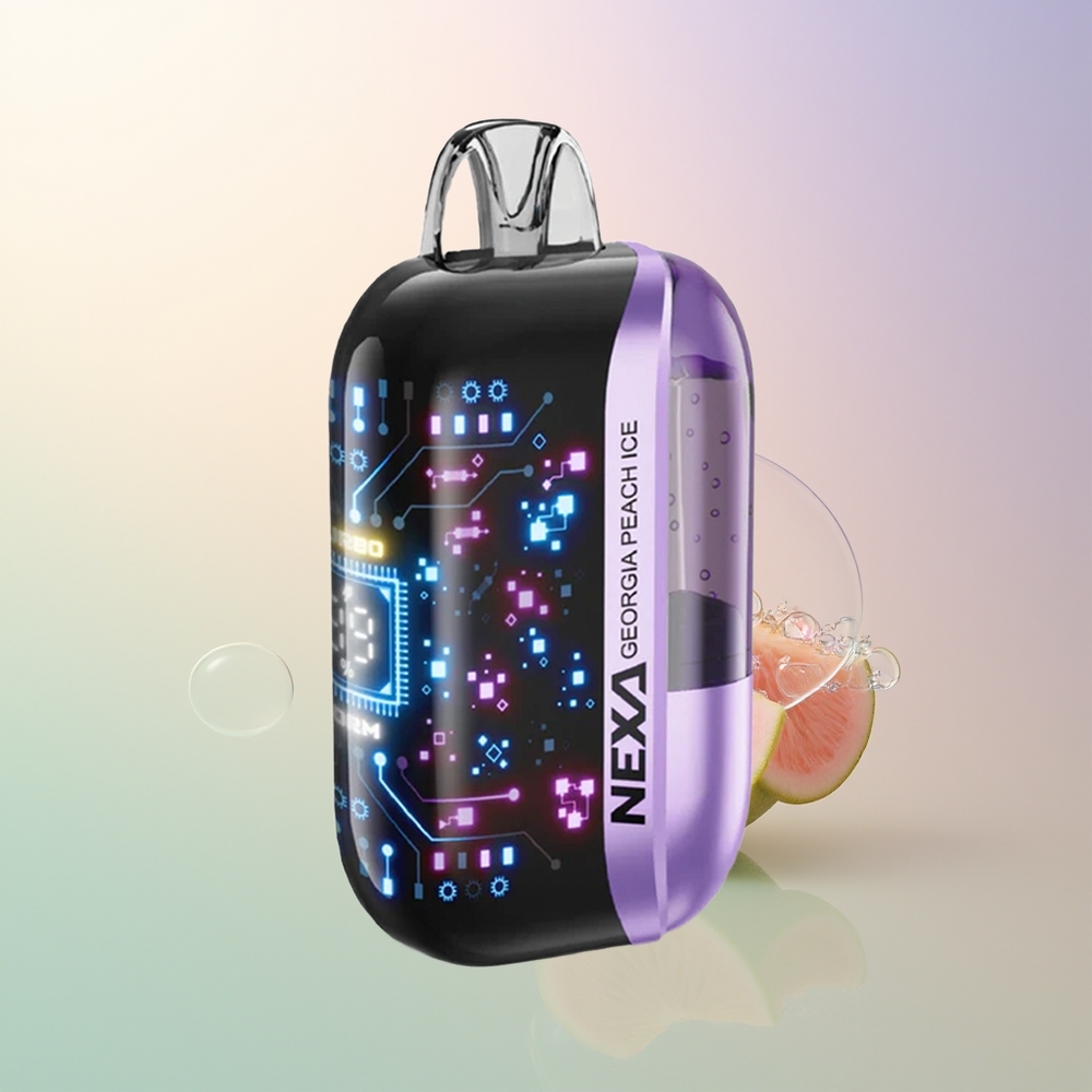 NEXA Ultra 50K 50000 Puffs Georgia Peach Ice 20ml 800mah 5 09ohm Dual Mesh 3D Curved Screen Type-C