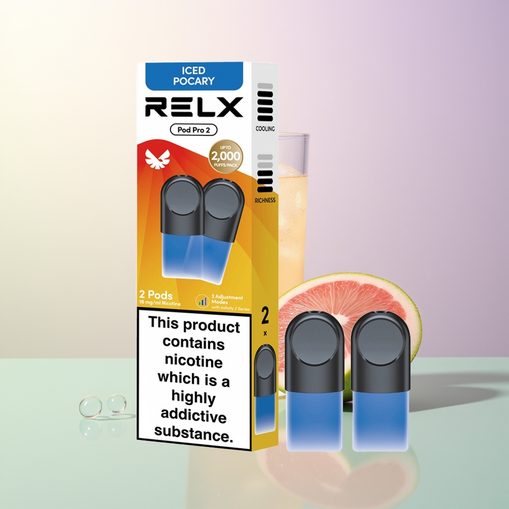 RELX Pod Pro 2 600-Puff 19ml 3-Mode Beverage-Iced Pocary
