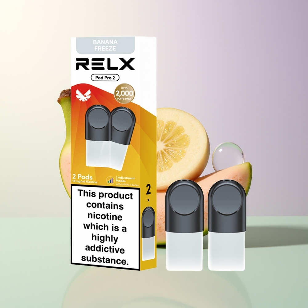 RELX Pod Pro 2 600-Puff Banana Freeze 19ml 3-Mode