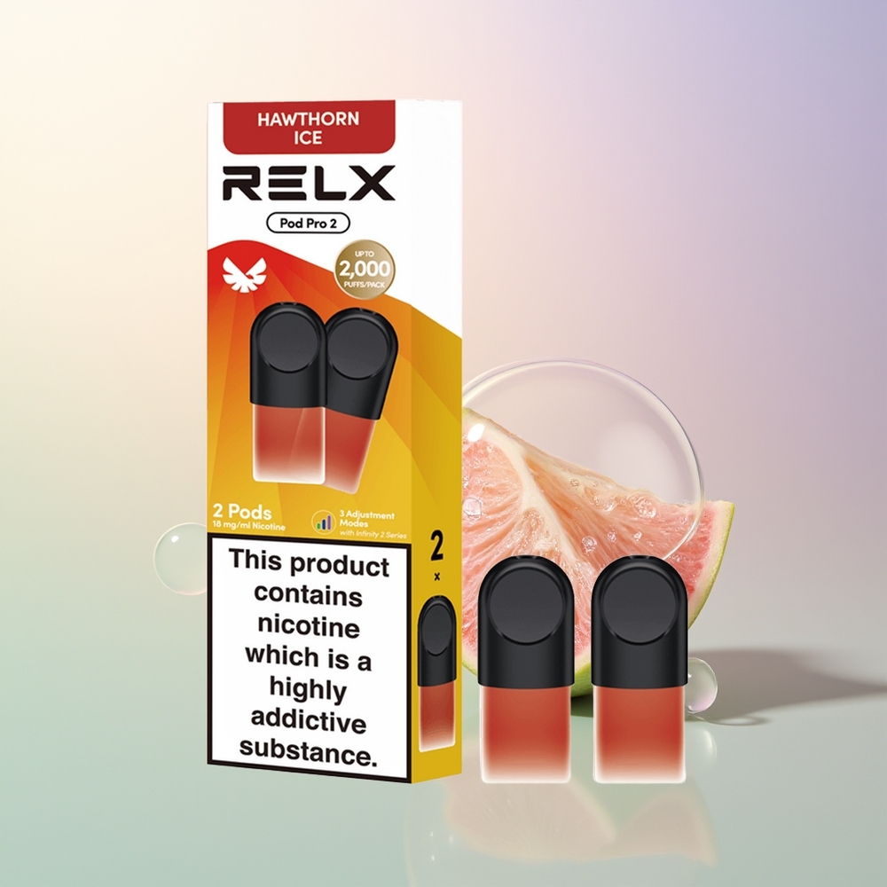RELX Pod Pro 2 600 Puffs 19ml Hawthorn Ice 3 Voltage Modes