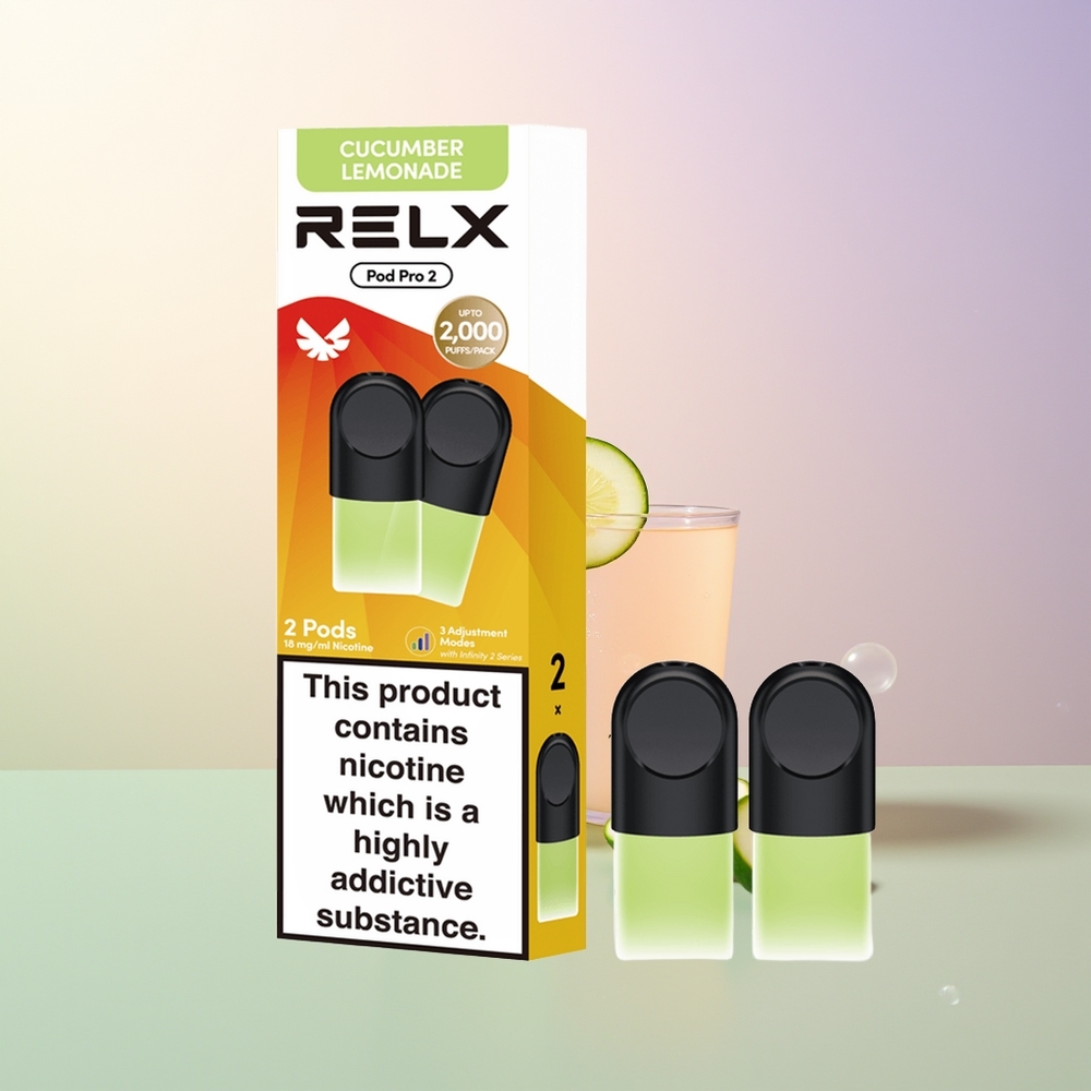 RELX Pod Pro 2 600 Puffs Beverage-Cucumber Lemonade 19ml 3 Voltage Modes