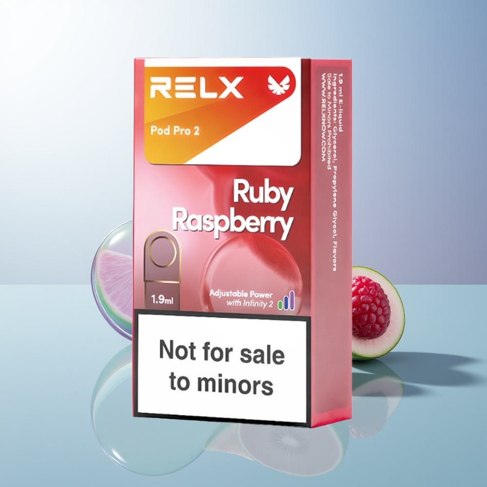 RELX Pod Pro 2 600 Puffs Blue Raspberry 19ml 3 Voltage Modes