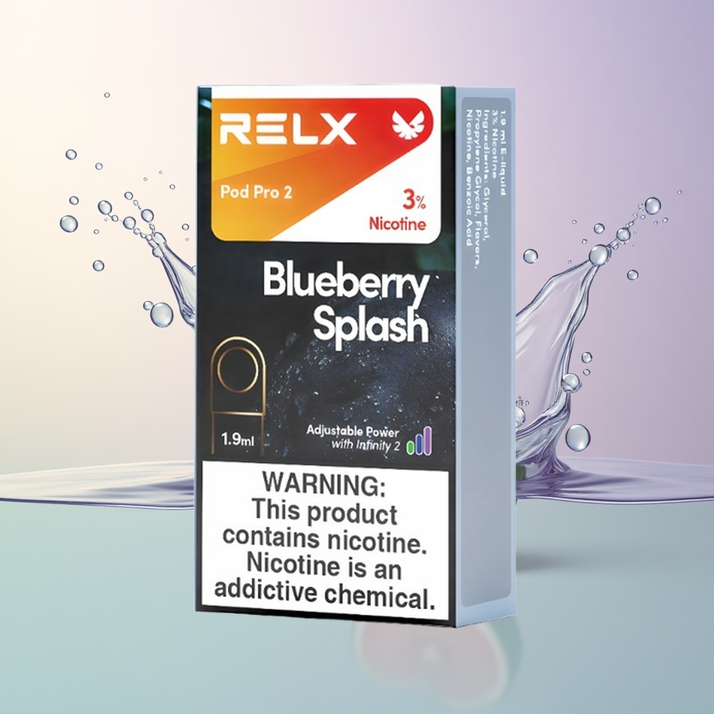 RELX Pod Pro 2 600 Puffs Blueberry Splash 19ml 3 Voltage Modes