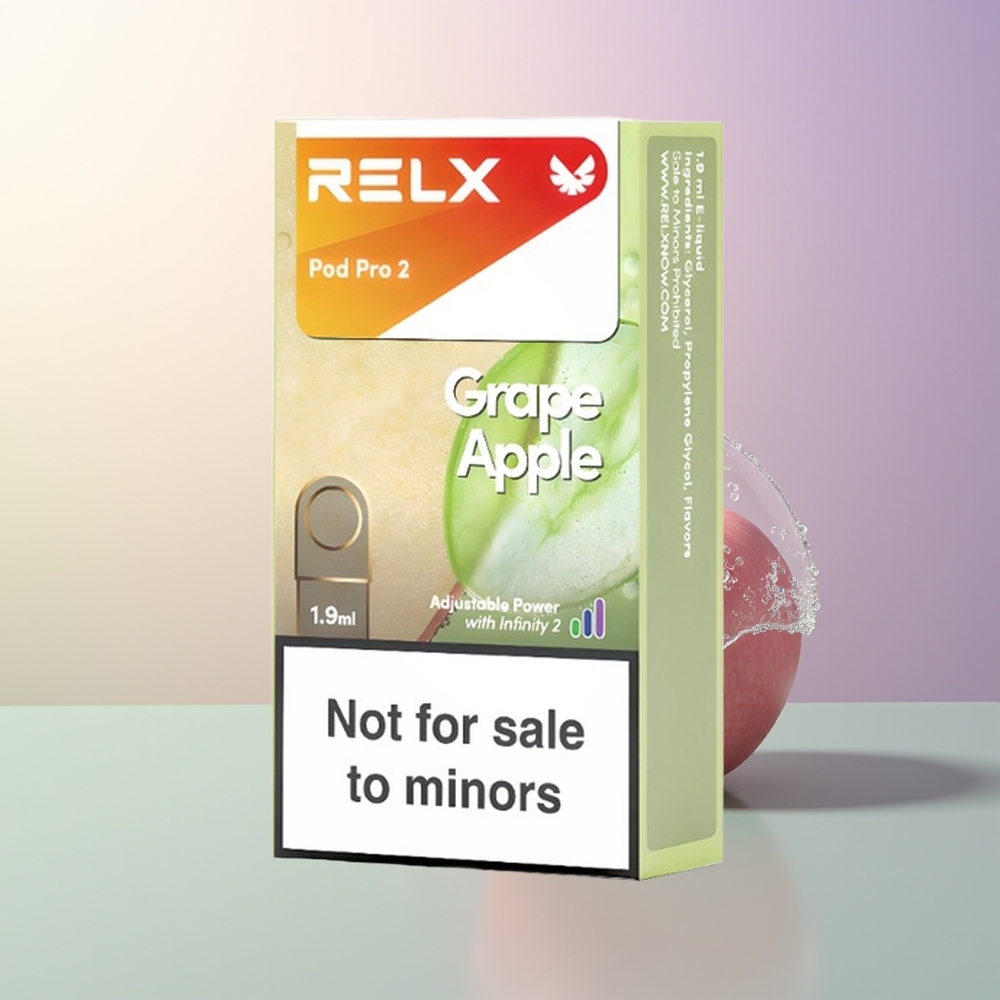 RELX Pod Pro 2 600 Puffs Grape Apple 19ml 3 Voltage Modes