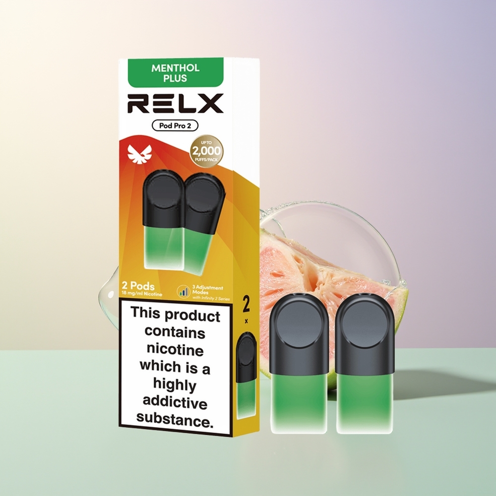 RELX Pod Pro 2 600 Puffs Mint-Menthol Plus 19ml 3 Modes 2 Pods Pack