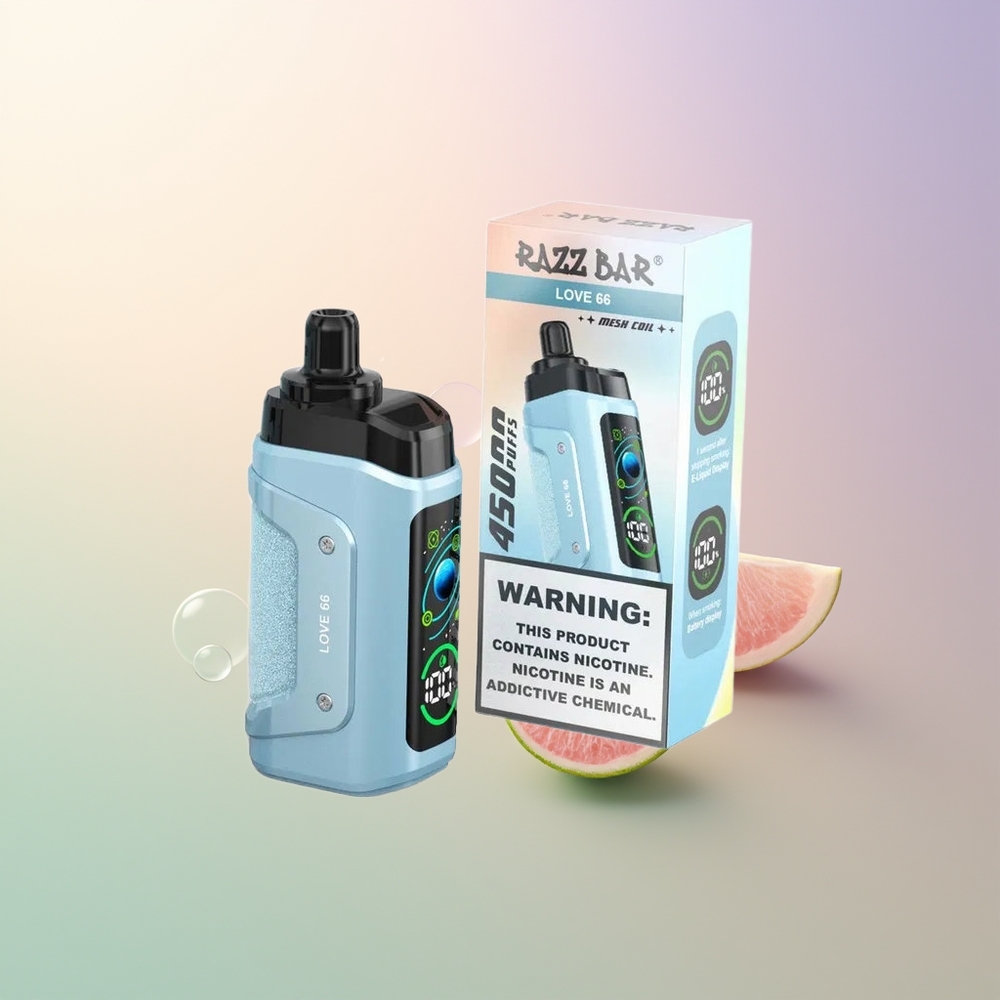 Razz Bar 45000 Puffs Disposable Vape Love 66 Mesh Adjustable Airflow Type-C Rechargeable