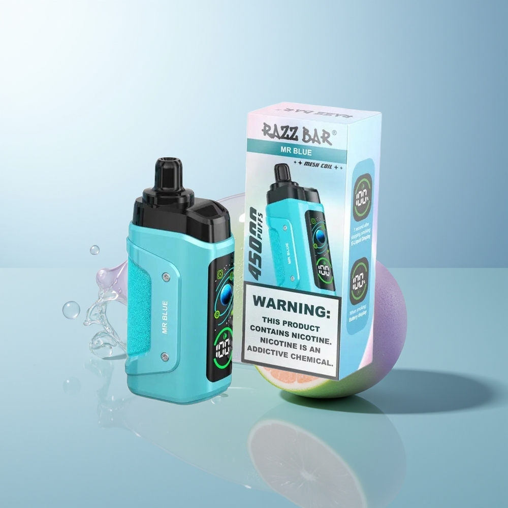 Razz Bar 45000 Puffs Mr Blue Disposable Vape Mesh 10 Ohm Type-C Rechargeable