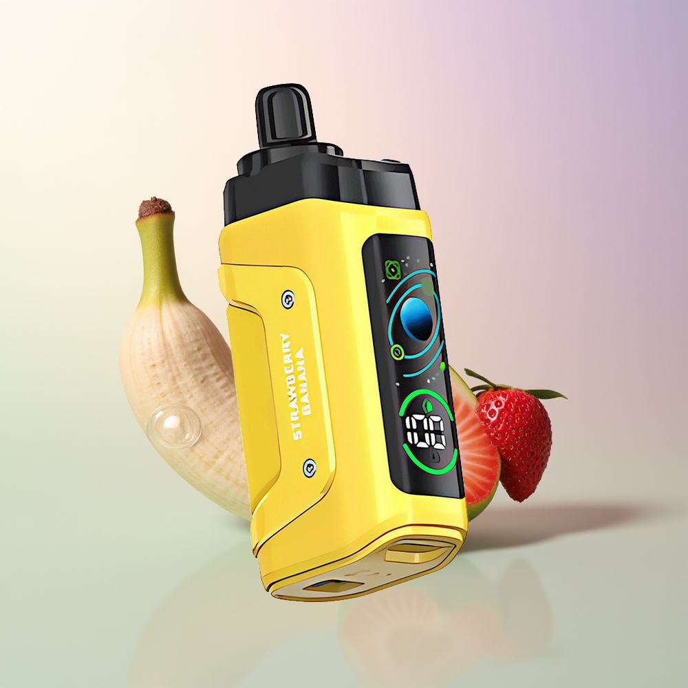 Razz Bar 45000 Puffs Strawberry Banana Disposable Vape with 10 Ohm Mesh Coil Adjustable Airflow Type-C Rechargeable
