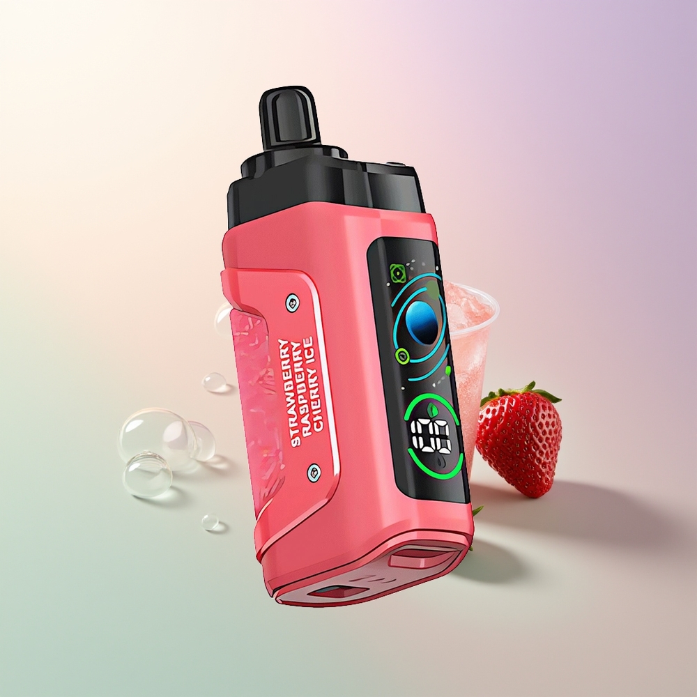 Razz Bar 45000 Puffs Strawberry Cherry Ice Disposable Vape 10 Ohm Mesh Adjustable Airflow Type-C Rechargeable 20mg