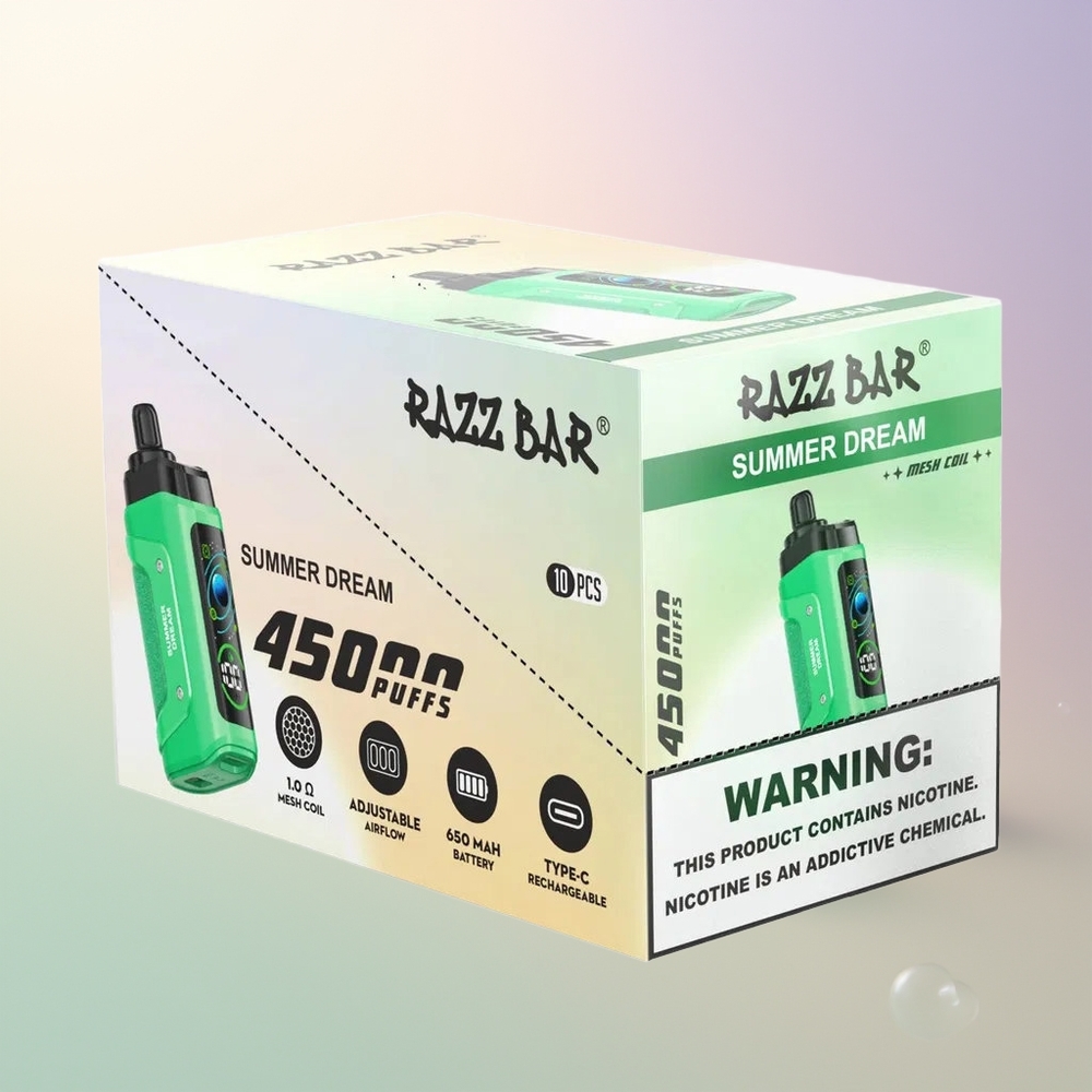 Razz Bar 45000 Puffs Summer Dream Disposable Vape Mesh Adjustable Airflow Type-C Rechargeable